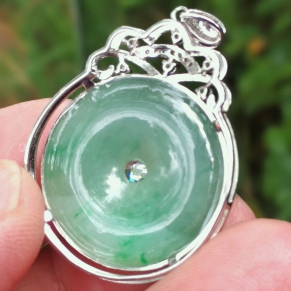 Certificated Natural Grade A Light Green Jadeite Jade Pendant - Picture 7 of 12